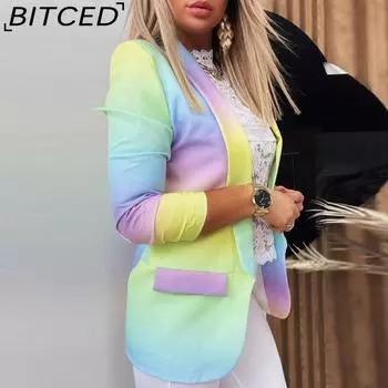 BITCED Женские винтажные повседневные куртки и пальто с решетчатым принтом, осенне-зимние куртки-поло с длинными рукавами и воротником S