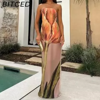 BITCED Женское платье-футляр с принтом авокадо S зелёный