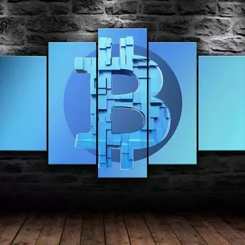 Bitcoin Crypto BTC монета 5 шт. настенное искусство холст HD постеры живопись для гостиной спальни домашний декор фотографии украшения 20x35 20x45 20x55cm
