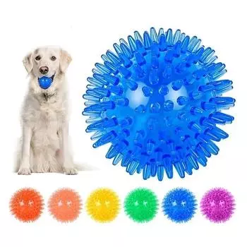 Bite-proof pet chew balls, small and large dog toys, elastic floats, squeaky puppies, large dog toys, Sheepdog supplies синий