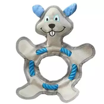 Bite Resistant Dog Interactive Cotton Rope Toy Cartoon Dog Flying Disc Toy for Relieve Boredom