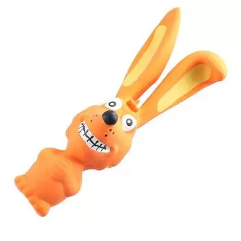 Bite-resistant Dog Sound Toy Rabbit Shape Pet Tooth Grinding Toy For Teeth Cleaning оранжевый