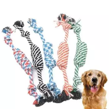Bite Resistant Puppy Chew Cotton Rope Ball Random Color Dog Teeth Grinding Rope Relieve Boredom random color