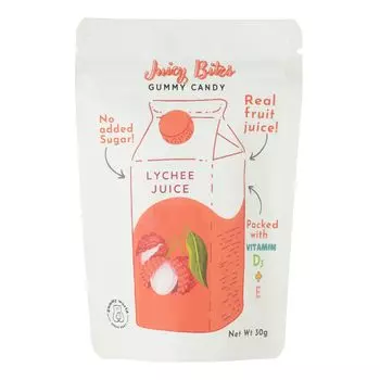 Bites Sugar Free Vitamin Gummy Lychee Juice 30 г Набор из 8 шт.