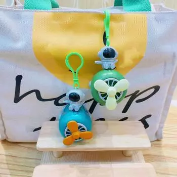 Biting Teeth Dinosaur Toy Keychain Pulling Rope Rotating Helicopter Pendant Girl green-astronaut