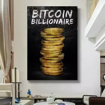 Биткойн-постеры, настенные художественные монополии, миллионер, холст, картина, модный принт «Миллиардер», для гостиной, картина, украшение, подарок 21x30cm No Frame белый
