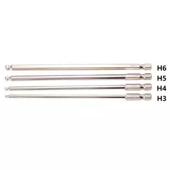 Биты для отверток 150 мм, 4 шт., шариковая головка из легированной стали H3-H6