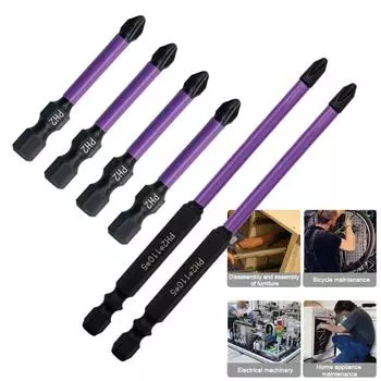 Биты для отверток из легированной стали, крестовая черная степень HRC61 4pcs 50mm