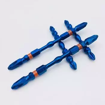 Биты для отверток с двойной головкой, магнитные PH 2, 1/2 шт., синие 65mm
