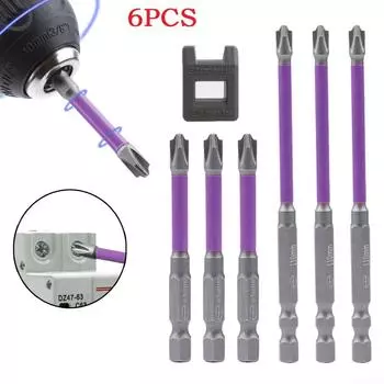 Биты для отверток с шестигранным хвостовиком 65/110 мм, магнитная партия