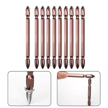 Биты для шестигранной отвертки 1/4 100 мм 10 шт. Легированная сталь