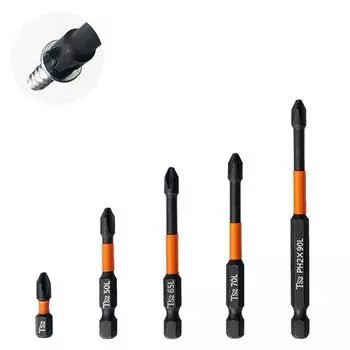 Биты для шестигранной отвертки 1/4 дюйма 5 шт. 70 мм из легированной стали