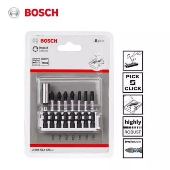 Биты для ударной отвертки Bosch Impact Control с магнитным удлинителем