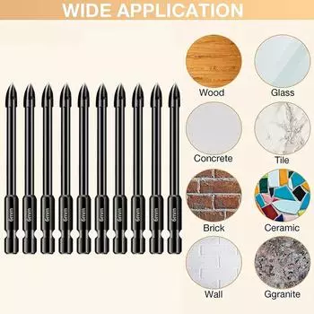 Биты Hex Remember Tungsten Carbide 10 шт. 6 мм Сверление