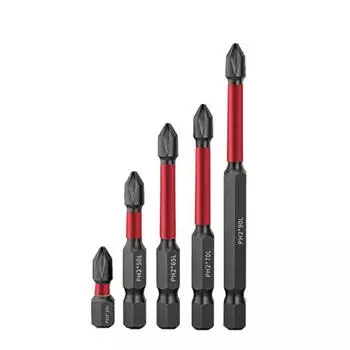 Биты крестовые высокой твердости, нескользящие биты для электрической отвертки, электроинструменты 5Pcs (25-90mm