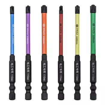 Биты отвертки длины 110 мм/4,33 дюйма, 6 шт./компл., прочные и практичные