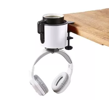 Bitze Luxury 2 в 1 Подстаканник для напитков Настольный подстаканник Подстаканник для напитков Многофункциональная стойка для хранения Компьютерный держатель для наушников Держатель, стол, (белый) белый