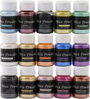 Biutee смоляной краситель слюдяной порошок пудра для ногтей 15 цветов набор смоляных красителей эпоксидная смола DIY бомбочка для ванны краска слайм изготовление свечей краситель для рисования мыла тени для век