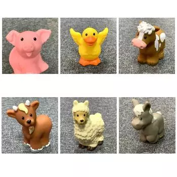 BIXE Fisher Lot Little 2inch Mini People Farm Zoo Animal Cartoon фигурки игрушек рождественский подарок