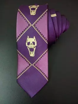 Bizarre Adventure Jojos Killer Queen Kira Yoshikage Cosplay Skull Purple Tie