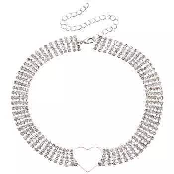 Бижутерия Темперамент Полный бриллиант Многослойная шейная цепочка Полая подвеска в виде любви Черная бриллиантовая цепочка с когтями Тренд Ювелирные изделия