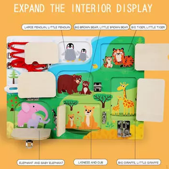 Бизи-доска, развивающая игрушка, развивающая основные жизненные навыки, сенсорные игрушки, развивающая обучающая деятельность animal