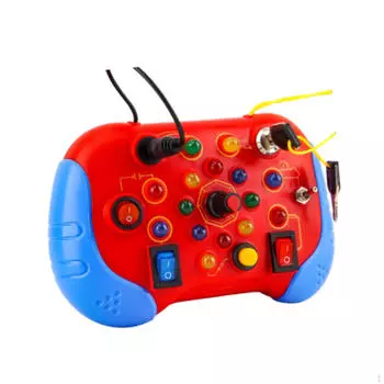 Бизиборд со светодиодным переключателем развивающая игрушка для путешествий сенсорные занятия активность для красный