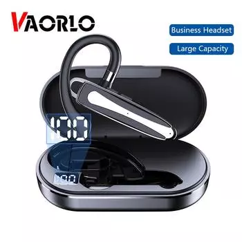 Бизнес-гарнитура VAORLO с цифровым дисплеем, крючком для наушников, удобные наушники с HD-микрофоном, Hi-Fi басы для смартфонов iphone XiaoMi Huawei чёрный