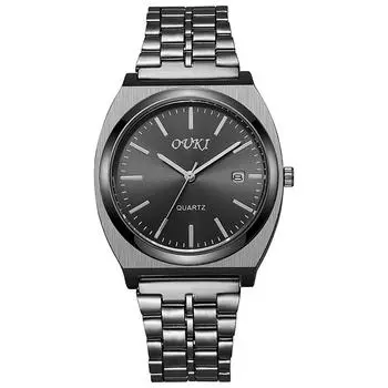 Бизнес и досуг Джентльмены поставляются в стандартной комплектации со стильными и привлекательными часами Модные мужские часы Подарок черный серый