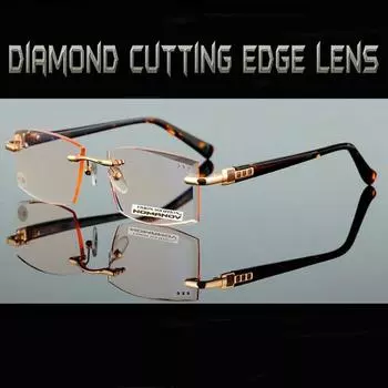 Бизнес Элитный стиль Мужчины Женщины Унисекс Алмазная огранка Коричневые линзы Очки для чтения +3.5 коричневый