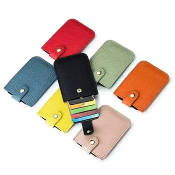 Бизнес-кошелек для монет, кожаный держатель для карт Wakket, модный женский классический тонкий чехол для кредитных карт зелёный