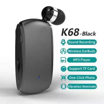 Бизнес-наушники 32 ГБ TF-карта Play HD с шумоподавлением Наушники с выдвижной линией Гарнитура Поддержка записи Совместимость со всеми смартфонами