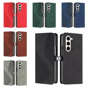 Бизнес-премиум кожаный чехол для Samsung Galaxy Z Fold 5 4 3 слота для кредитных карт чехол для телефона противоударный бронированный S Line Design Galaxy Z Fold4