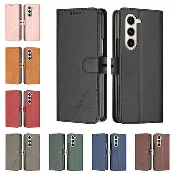 Бизнес-премиум кожаный чехол для Samsung Galaxy Z Fold 5 4 3 Fold5 Fold4 Fold3 слота для карт Чехол для телефона Противоударный броня Galaxy Z Fold4