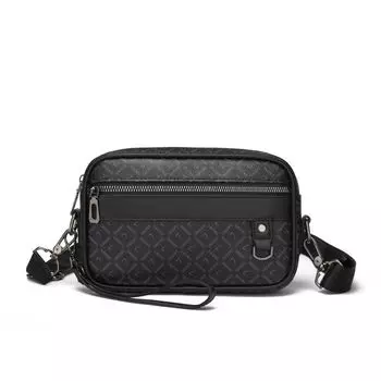 Бизнес-принтерская сумка в стиле винтажной многофункциональной сумки через плечо из искусственной кожи с поясным ремнем для мужчин