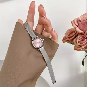 Бизнес Римская шкала Дисплей Кварцевый механизм Женские кварцевые наручные часы Модные роскошные женские часы серебряный