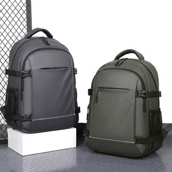 Бизнес-рюкзак, мужская сумка для компьютера, большая вместимость, дорожный рюкзак для отдыха на природе серый