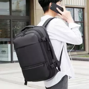 Бизнес-рюкзак, универсальная двойная спинка, большая вместительная дорожная сумка, рюкзак, многофункциональная компьютерная сумка 19 серый