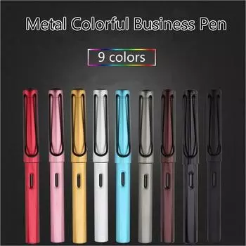 Бизнес-студенты, перьевая ручка с тонким пером, металлическая чернильная ручка, прочная гладкая ручка для каллиграфии, подарок 0.38 mm чёрный