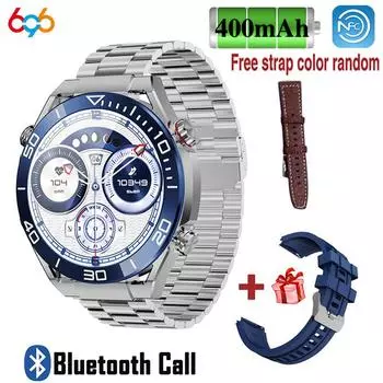 Бизнес Ultimate Smart Watches Men Blue Tooth Call Compass NFC 100+ Sprots Mode Smartwatch Водонепроницаемый Фитнес Монитор Сердечного ритма