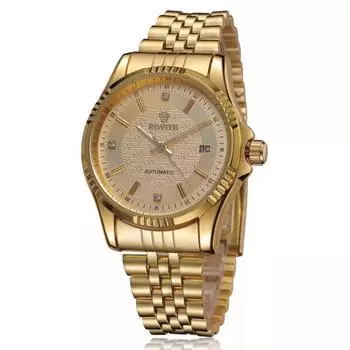 Бизнес Водонепроницаемые Светящиеся Механические Часы Стальной Браслет Календарь Часы для Мужчин Полностью Золотые Парные Часы