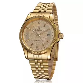 Бизнес Водонепроницаемые Светящиеся в темноте Механические Часы Часы с календарем на стальном ремешке Мужские Часы для пары из чистого золота