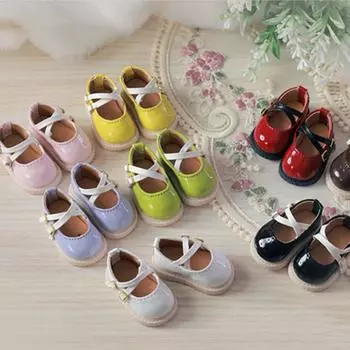 BJD кукла кукла маленькие кожаные туфли бант 1/6 BJD кукла кожаные туфли 1/6 Bjd кукла обувь детские подарки чёрный