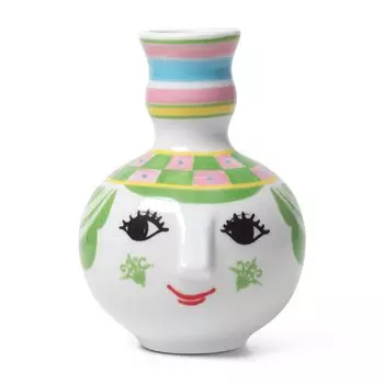 Bjorn Wiinblad Fie porcelain green H9cm single flower vase Nordic goods 56533 зелёный