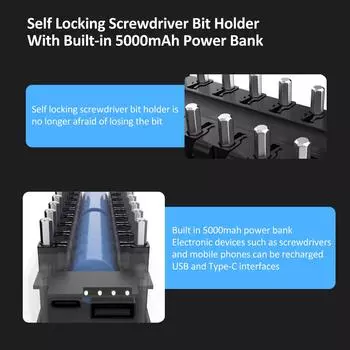 BK009 Бытовая многофункциональная электрическая отвертка Мини-отвертка 9 передач с регулируемым крутящим моментом серый