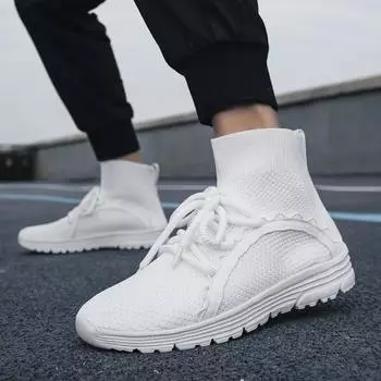 BKQU Модные Ботинки Мужские Повседневные Туфли Для Мужчин Высокие Кроссовки Британский Стиль 36