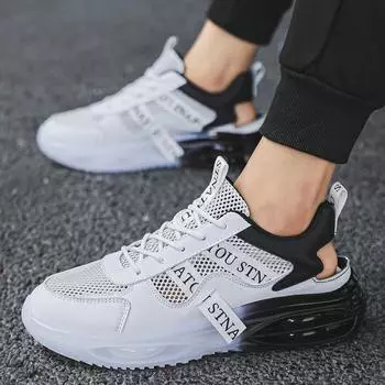 BKQU Мужская новая модная повседневная обувь с высоким верхом и толстой подошвой, удобные кроссовки для бега, дышащие и прочные мужские спортивные туфли 39