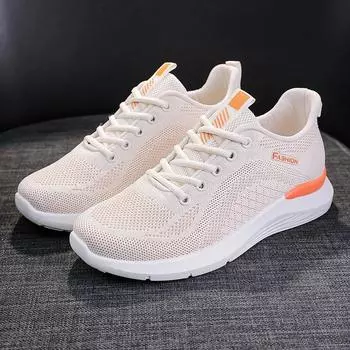 BKQU новые летающие тканые дышащие кроссовки с мягкой подошвой для бега, спортивная женская обувь для мам среднего возраста, легкая мягкая повседневная обувь 35