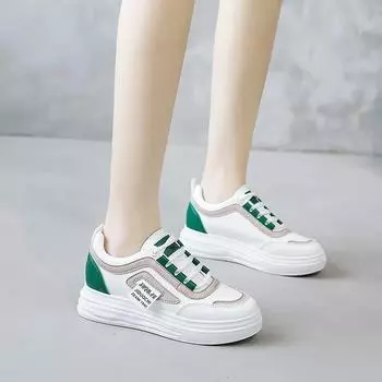 BKQU Новые толстые подошвы с маленькими белыми туфлями для женщин, весенние корейские студенческие взрывные туфли. 35