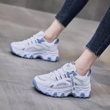 BKQU женские кроссовки новые массивные кроссовки женские дышащие сетчатые повседневные туфли кроссовки теннисные женские туфли на платформе со шнуровкой 35